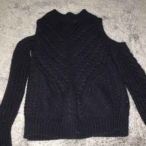 Navy Blue, of the shoulder, sweater
